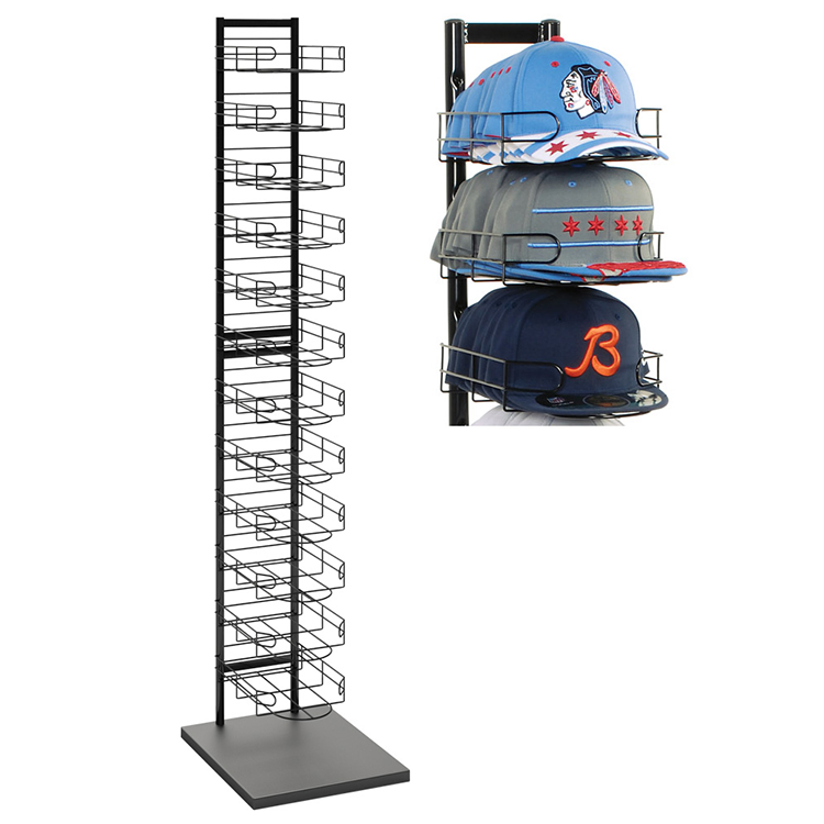Metal Cowboy Hat Display Rack for Retail Store with Multiple Cap Holders