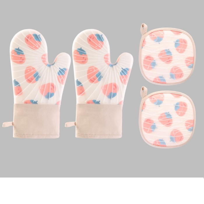 Oven Mitts Gloves Set Hot Pads for Kitchen Cooking Grill