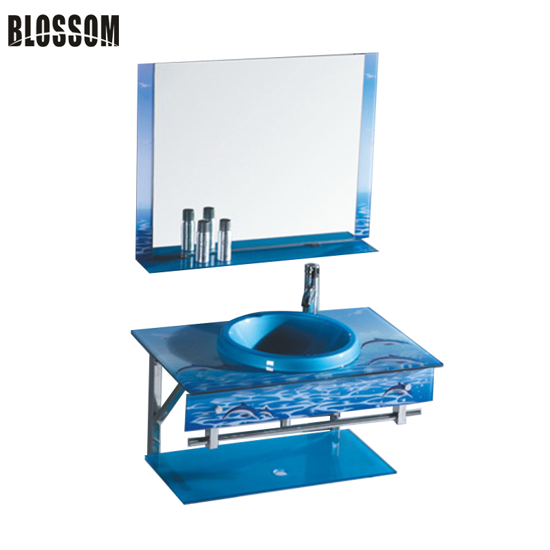 China Factory Glass Basin/Glass Washing Basin with Mirror