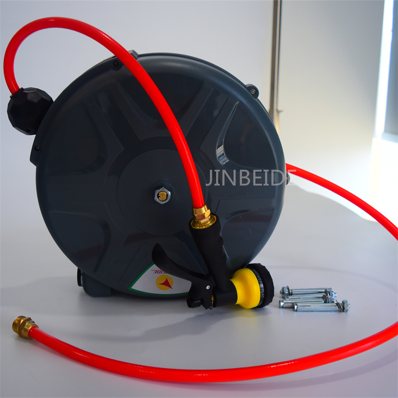 12m Portable Auto Wall Mounted 40FT Automatic Retractable Water Gun Garden Hose Pipe Reel for Car Wash Station