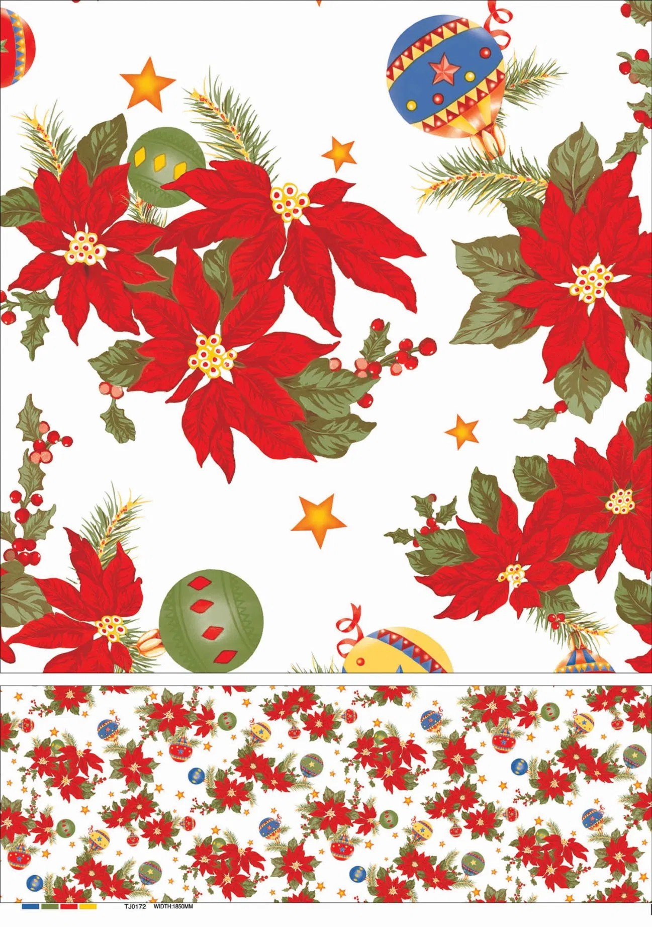Christmas PVC Printed Tablecloth with Flannel Backing (TJ0759)