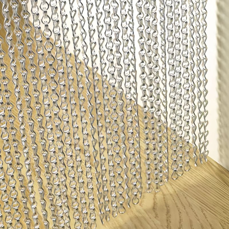 Manufacturer Aluminium Metal Chain Link Mesh Chain Link Metal Mesh Room Divider Curtain with Rose Golden Color