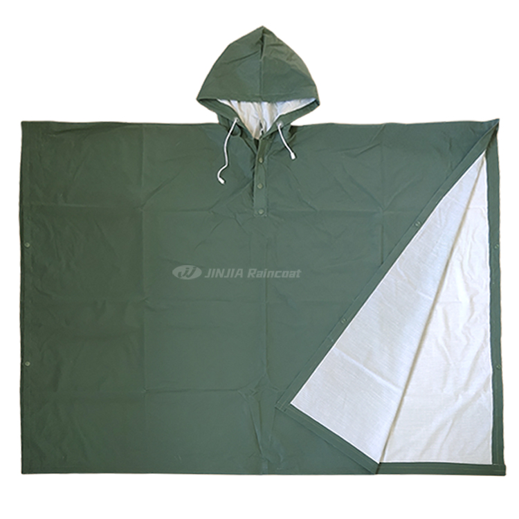 Waterproof PVC Polyester Rain Poncho for Industrial Workplace Safety Work Clothing Heavy Duty