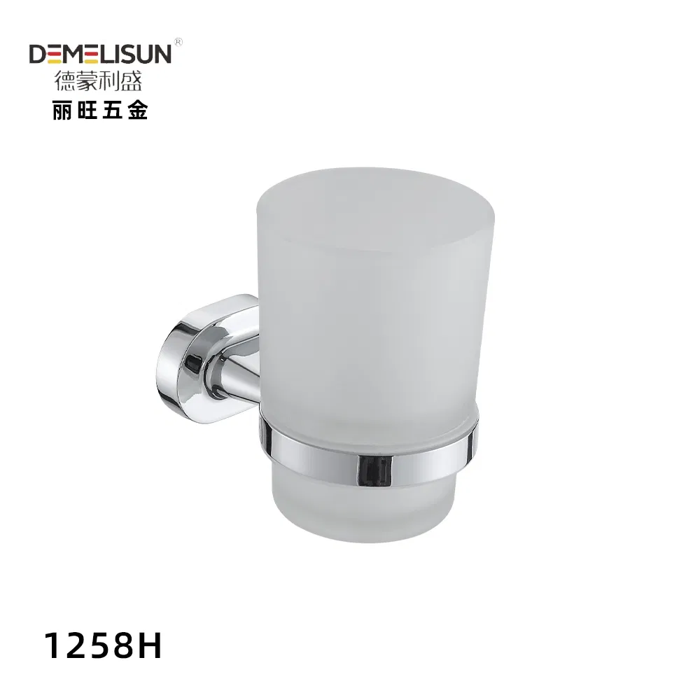 European Style Stainless Steel 304 Double Toothbrush Tumbler Holder with Two Class Cups - Wall Mounted Bathroom Accessory