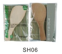 100% Natural Bamboo Sushi Making Kit Rolling Mat Bamboo Spoon for Sushi Foods 18cm*13cm*3.5mm