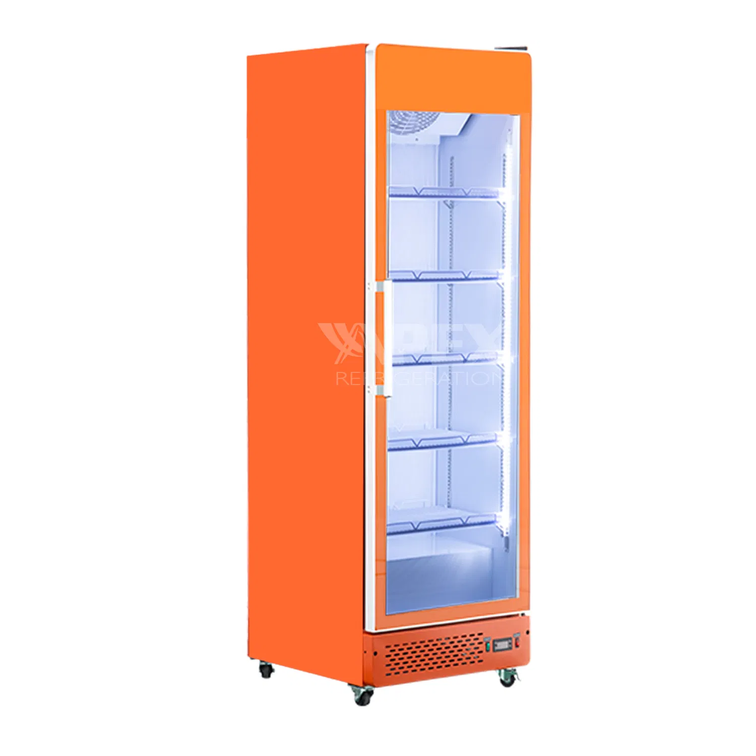 Delux Model Beverage Showcase Commercial Upright Glass Door Display Cooler