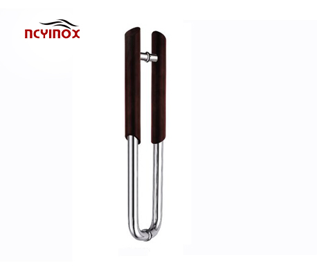 Black and Polish Stainless Steel Glass Door Pull Door Handles