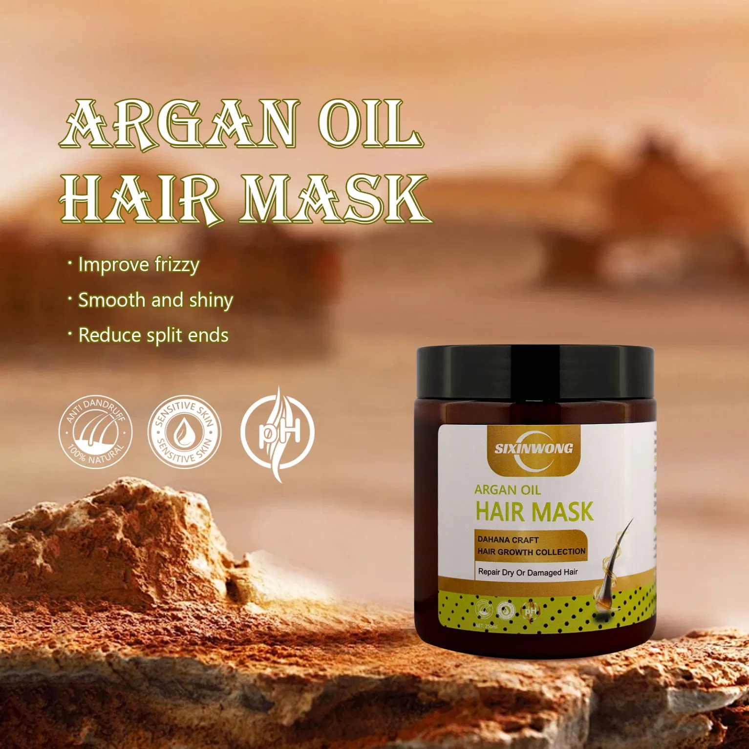 Beauty Cosmetics Skin Care Nourish and Repair Hair Reduced Split Argan Oil Hair Care Mask