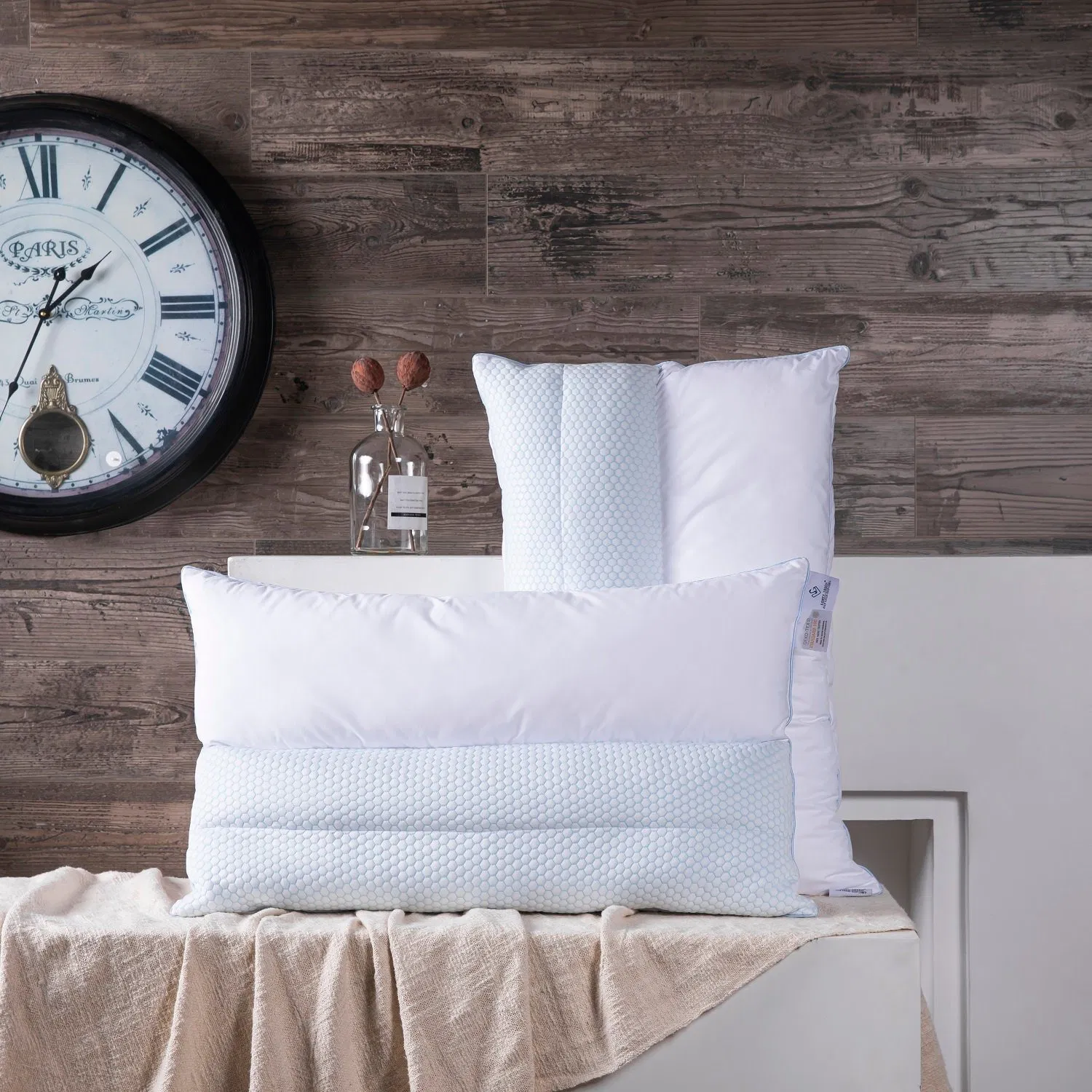 2021 Luxury Cooling Goose Down Fiber Fill Custom Shape Neck Massage Pillow