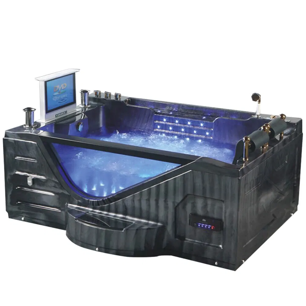 Двухместная акриловая ванна с гидромассажем и водопадом