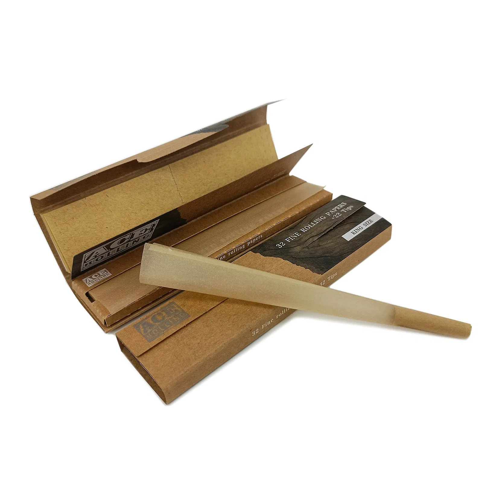 Customized Hot Deal Kingsize Organic Smoking Cigarette Raw Rolling Paper with Tips