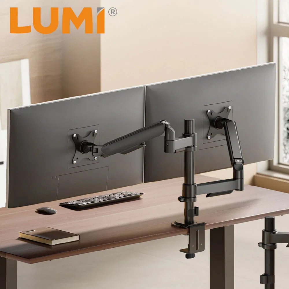 Механический кронштейн для двух мониторов 17-32 дюйма