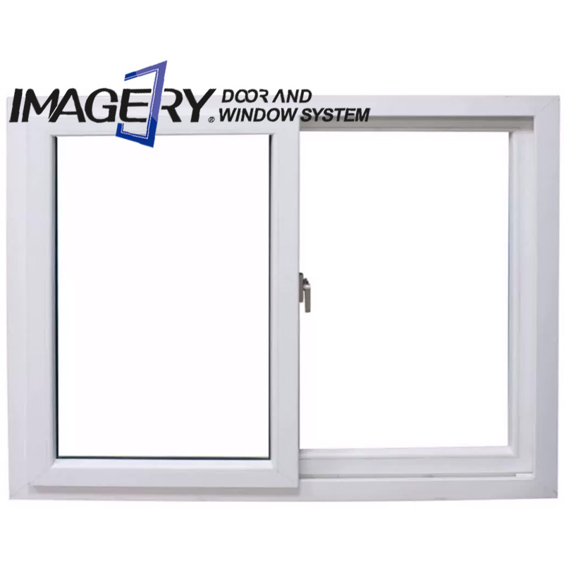 Waterproof UPVC Profile Horizontal Double Glazed PVC Sliding Windows for Home Basement
