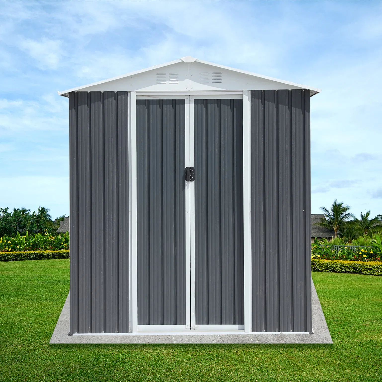 8*6FT Multifunctional Tool House for DIY Project Tool Storage and Outdoor Shelter Storage Shed Garden Home Shed Casetta Giardino