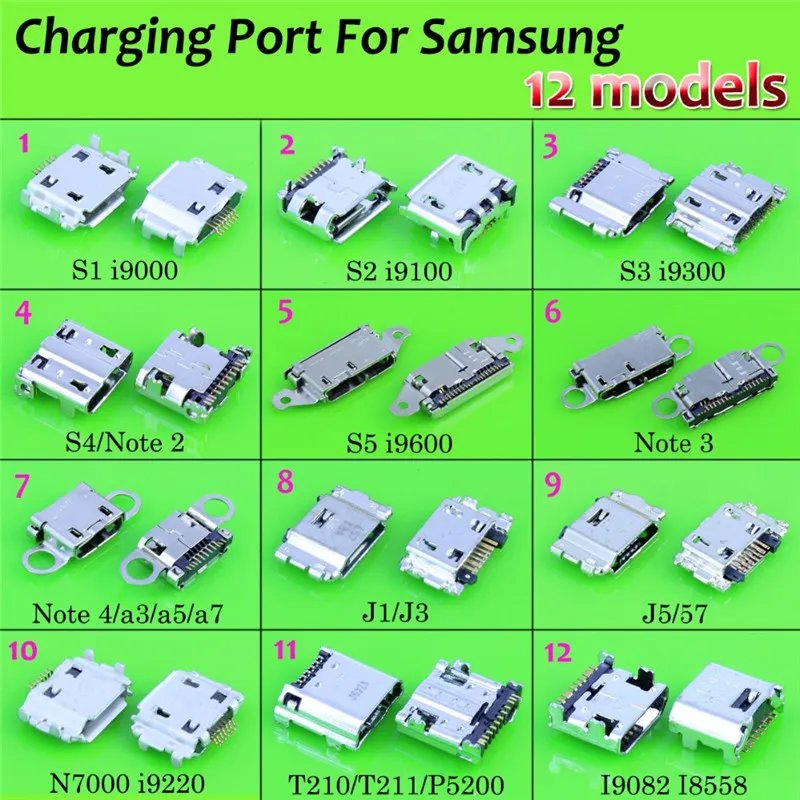 Разъём Micro USB и Type-C для зарядки, 5 pin