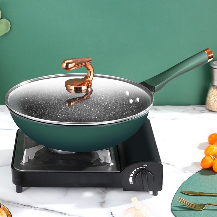 Saute Nonstick Woks and Stir-Fry Pans with Cover for Men and Women