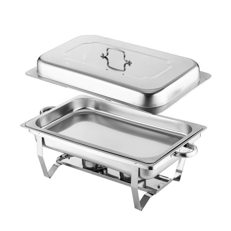 Direct Supply Tableware Hotel Cafeteria Alcohol Heating Insulation Stove Stainless Steel Thickened Chafing Dish Buffet Set