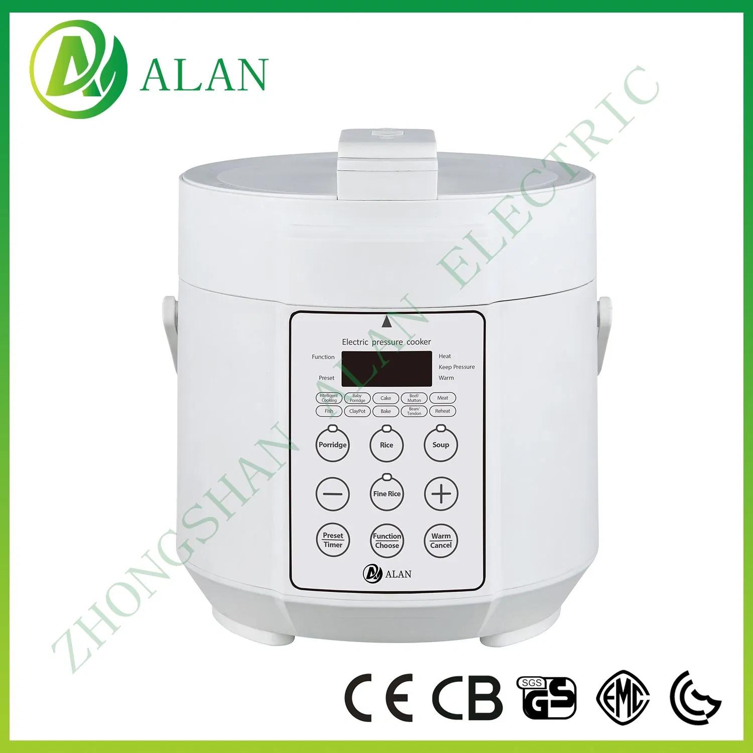 CE/CB/EMC/G-Mark Certificate Big Screen Widely Used Large Zhongshan National Electric Pressure Cooker 4/5/6/8/10/12L