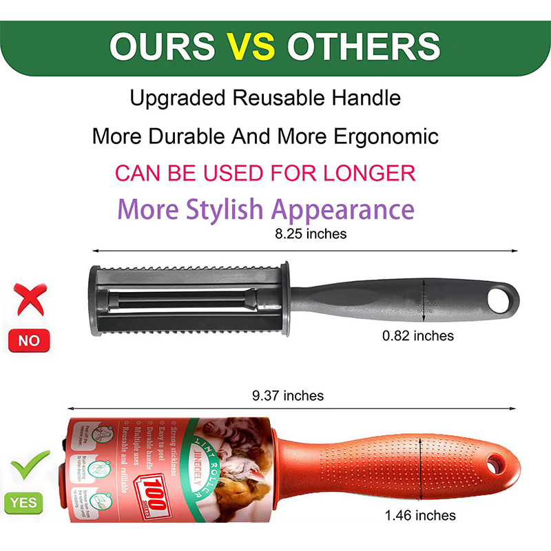 Custom Size 30 60 90 100 105 Sheets Adhesive Sticky Paper Cleaning Pet Cat Dog Hair Remover Clothes Lint Roller with Refill