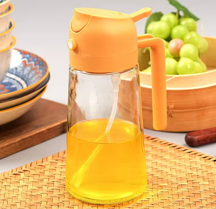 470ml 2 in 1 Kitchen Oil Sprayer Dispenser Filter Glass Olive Spray Bottle Cooking for Salad Making Baking Frying