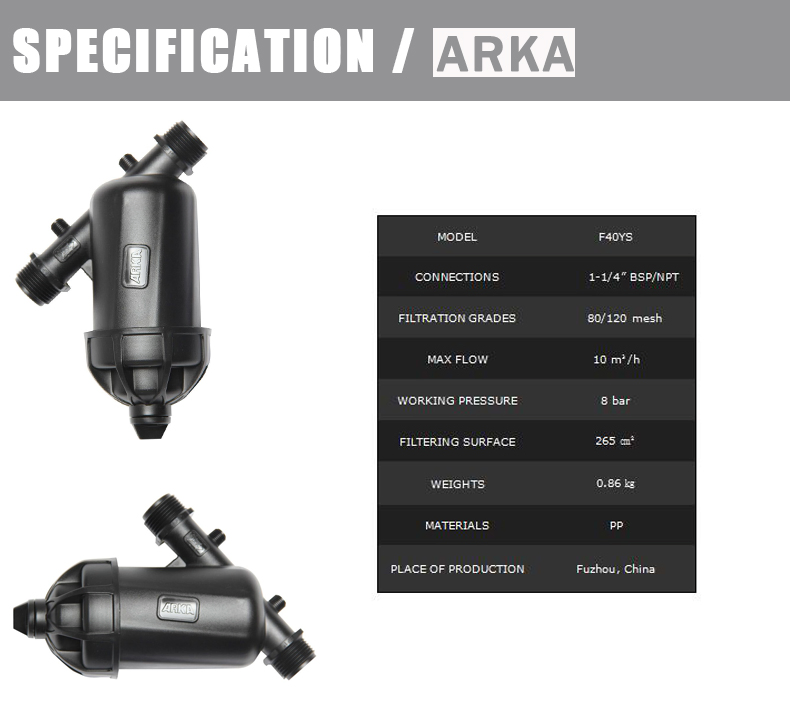 1-1/4 Inch Plastic Screen Filter for Drip Irrigation System