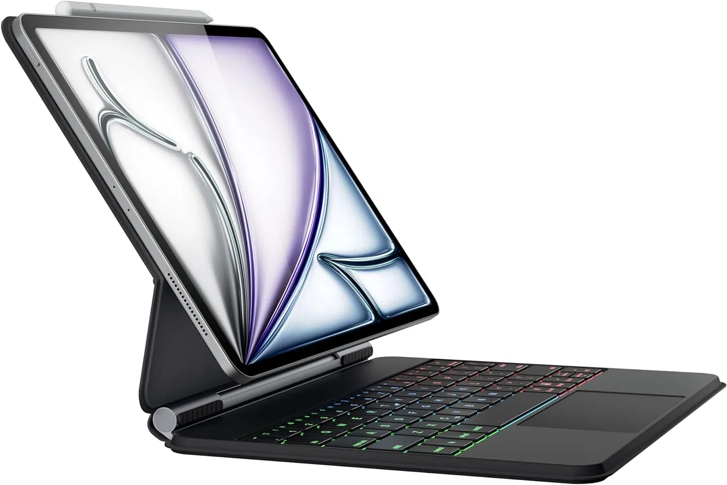 Wireless Bluetooth Keyboard Case, with Non-Detachable Pivot Magnetic Case, Multi-Touch Trackpad & Backlit Keyboard for iPad Air 11 M2/M3 (2024/2025) 11-Inch