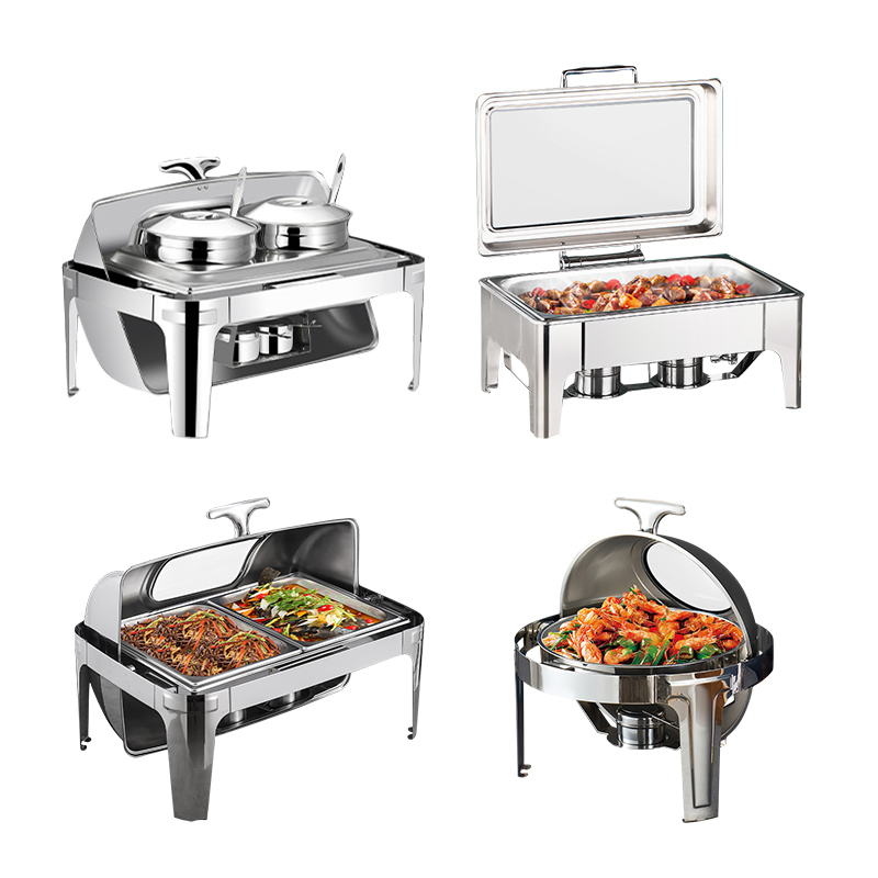 Hot Sale Stainless Steel Electric Alcohol Food Warmer Buffet Chafing Kitchenware Set