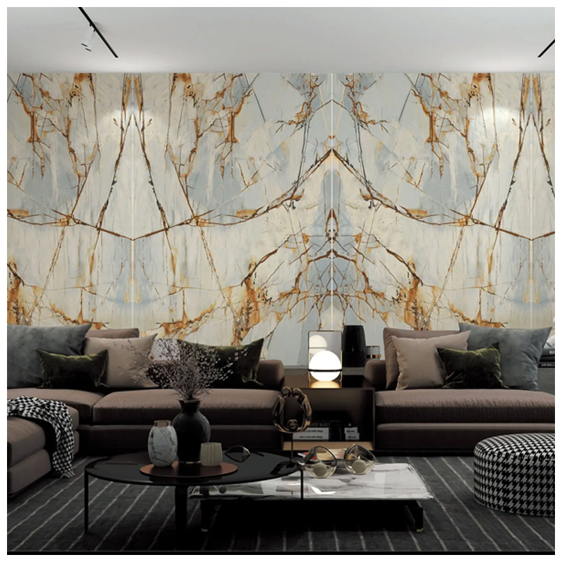 Blue Roma Quartzite Effect Ultra Compact Surface Slabs for Feature Wall