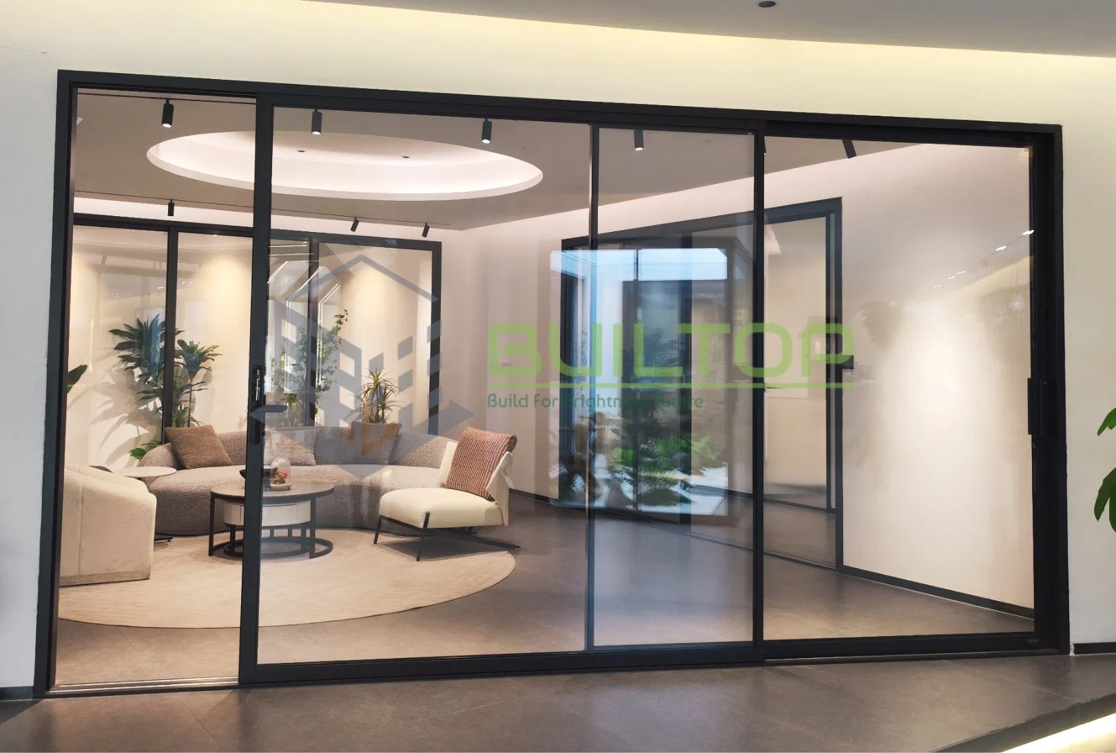 Manufacturer Customized T120 Ultar Slim Electric Sliding Door Tempered Glass Aluminum Narrow Frame for Villa