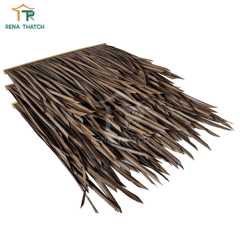 Recyclable Anti-UV Synthetic Fireproof Cheap Fiber Thatch Cover Synthetic Thatch China