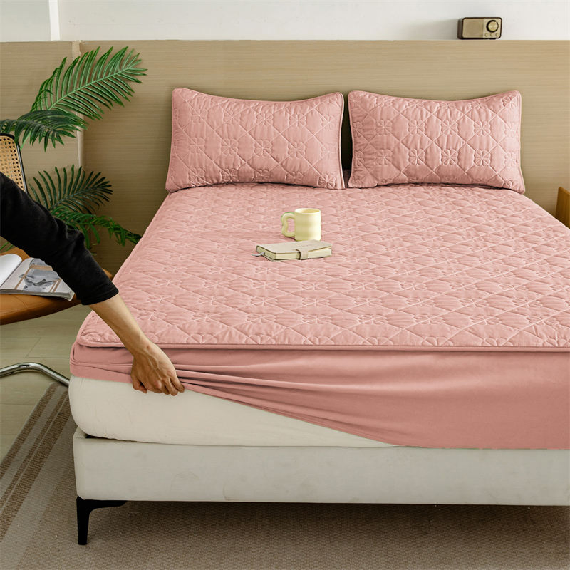Waterproof Quilted Mattress Protector Breathable Mattress Cover Cotton Anti-Mite Anti-Bacterial Fitted Bed Sheet Bedspread Fitted Sheet