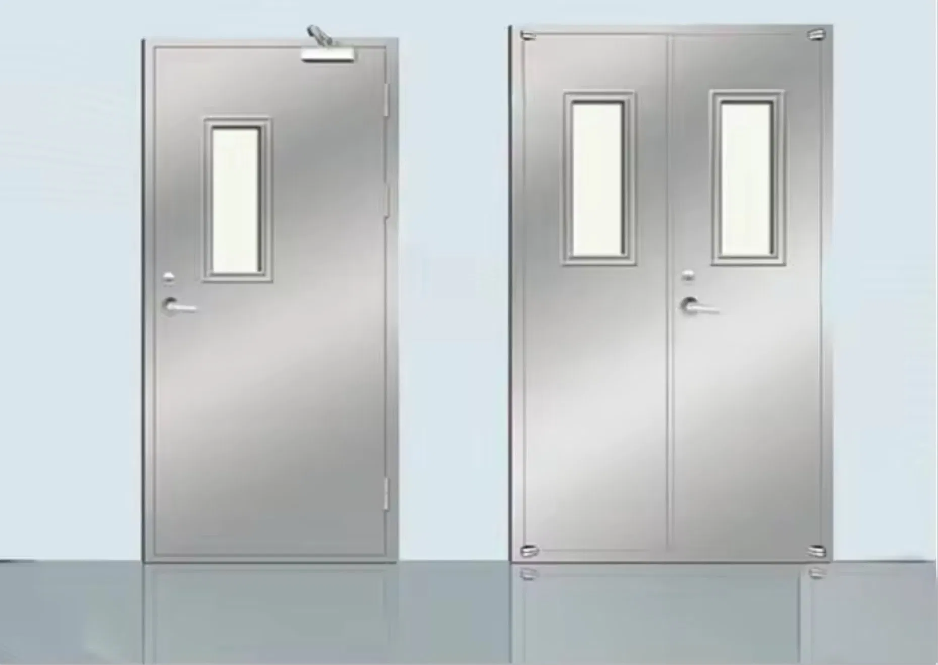 Commercial Steel Door with Fire Rating and Glass Panel
