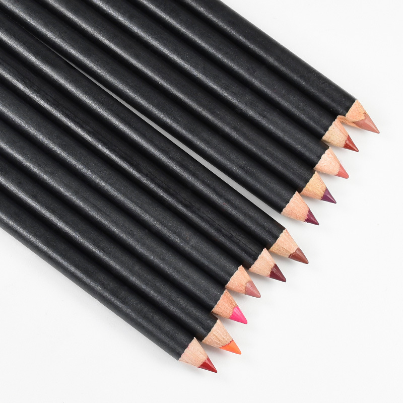 Natural Vegan Long-Lasting Customize Matte Finish 12PCS Lip Liner Pencil Set