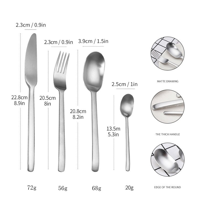 Infull Wholesale Luxury Elegant Tableware 4 PCS Cutlery Stainless Steel Dinner Set