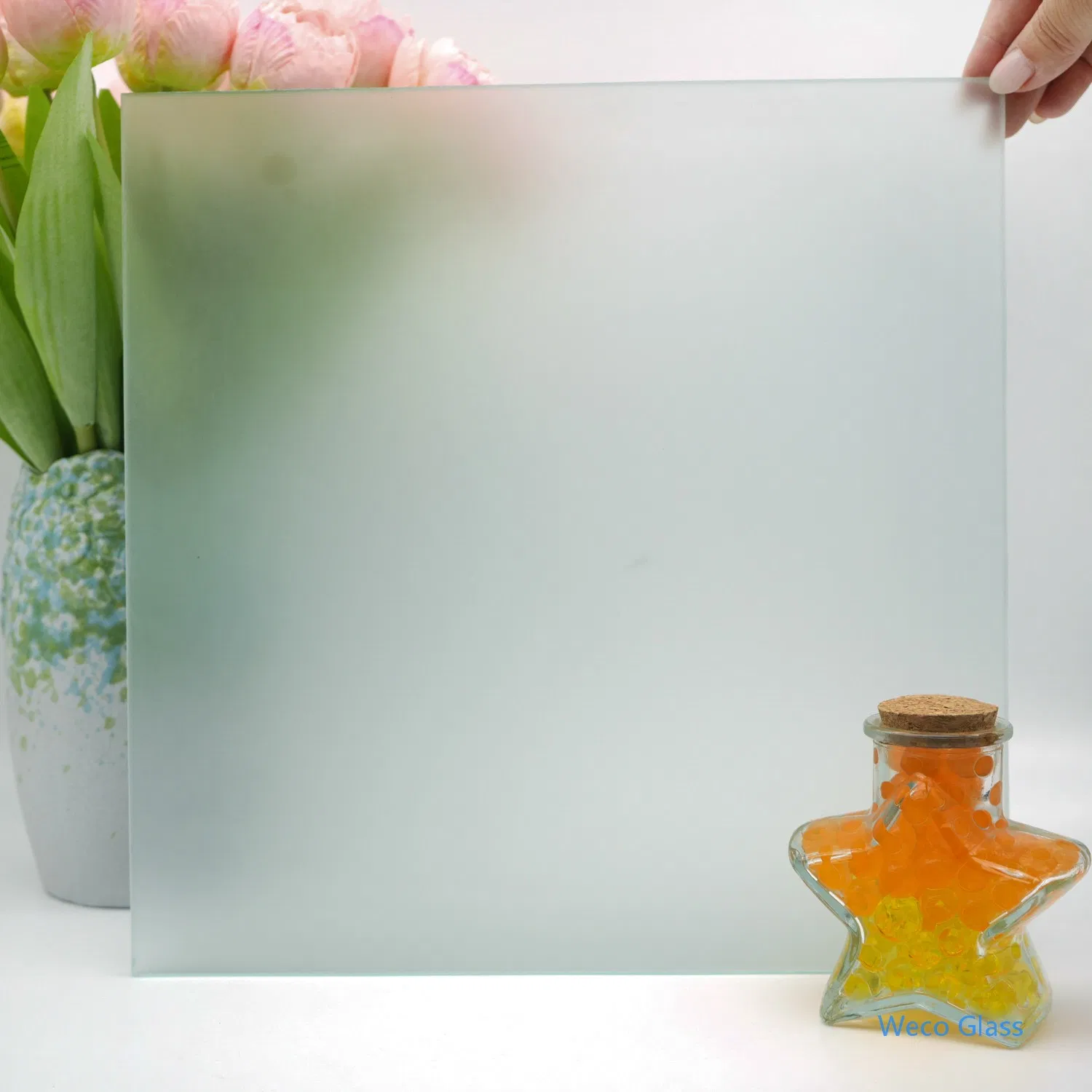 3-12mm OEM Customized Patterned Frosted Acid-Etched Glass for Hotle Bathroom