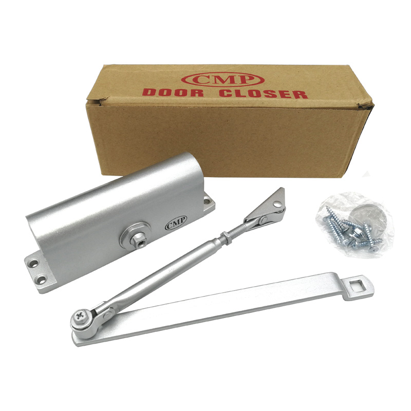 Sliding Silver Door Closer Lock for Access Control Suitable for Door Weight 45-75 Kg (SDC-062) Door Lock with Access Control System