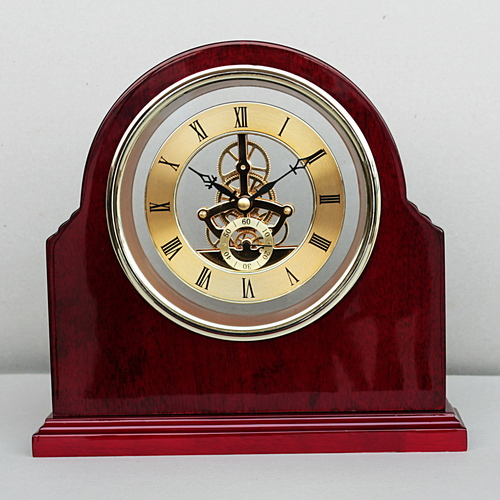 Grand Black High Gloss Finish Wooden Skeleton Clock