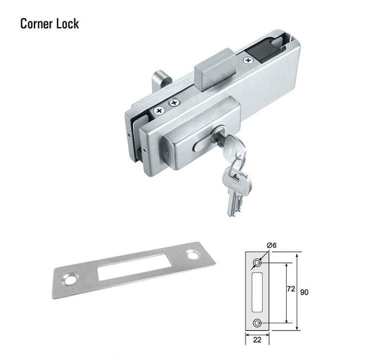 Stainless Steel Small Clamp Bottom Lock Patch Fitting Glass Door Fitting Panel Patch Fitting