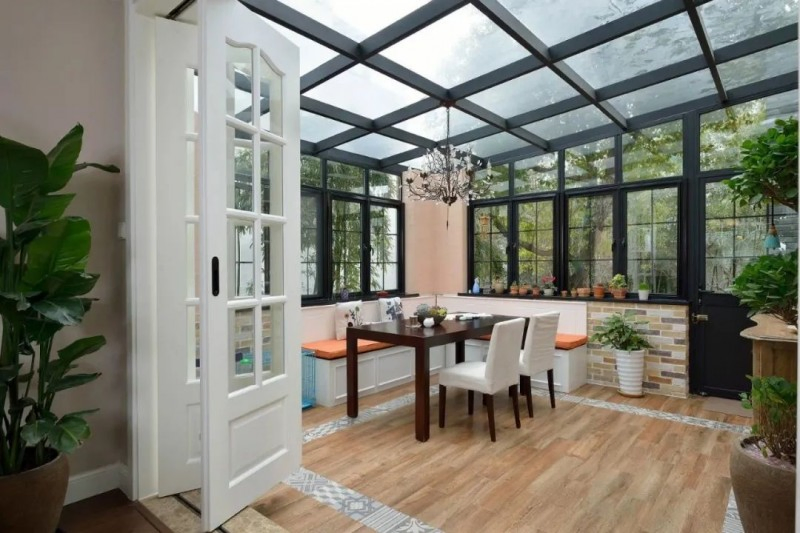 Roof Glass Sunroom Bioclimatic Pergola Aluminum Shutters and Glass Wall System Sunroom Window Alluminio Laminated