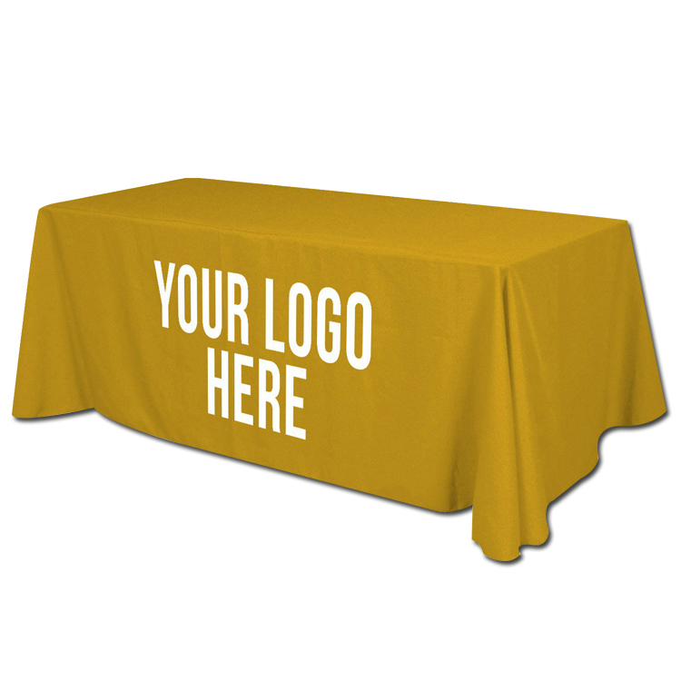 Customized Trade Show Table Cloth Wrinkle Free Heat Sublimation Decoration Party Polyester Stretch Table Cloth Event