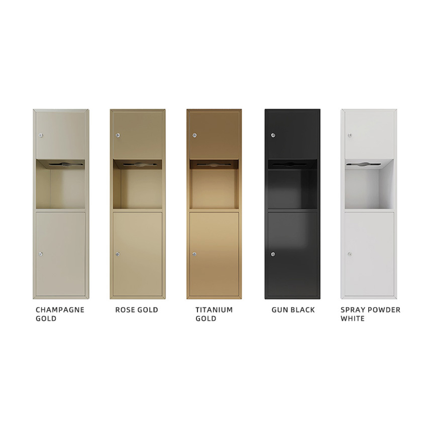 Настенный мусорный бак с диспенсером для бумаги из нержавеющей стали