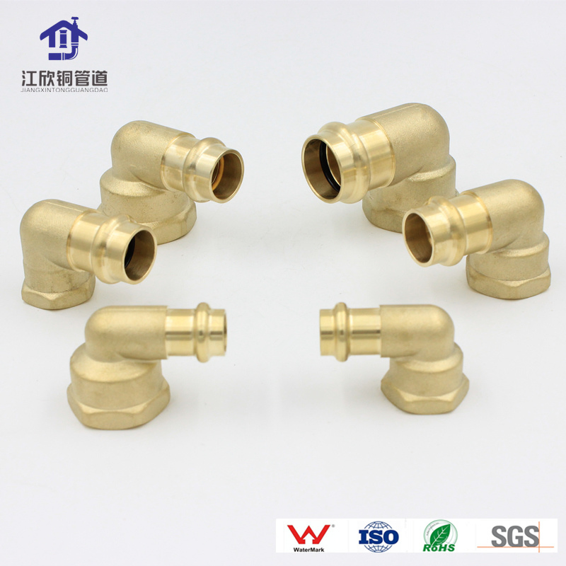 Brass Press Elbow Thread to Valve Plumbing Fitting Female Male Knee