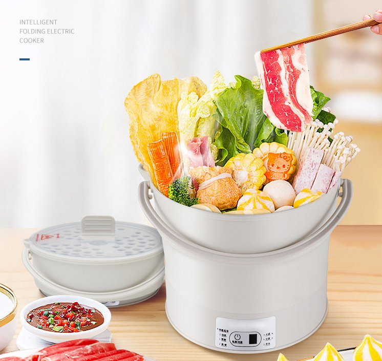 Folding Travel Kettle Cook Noodle Pot Collapsible Electric Cooker