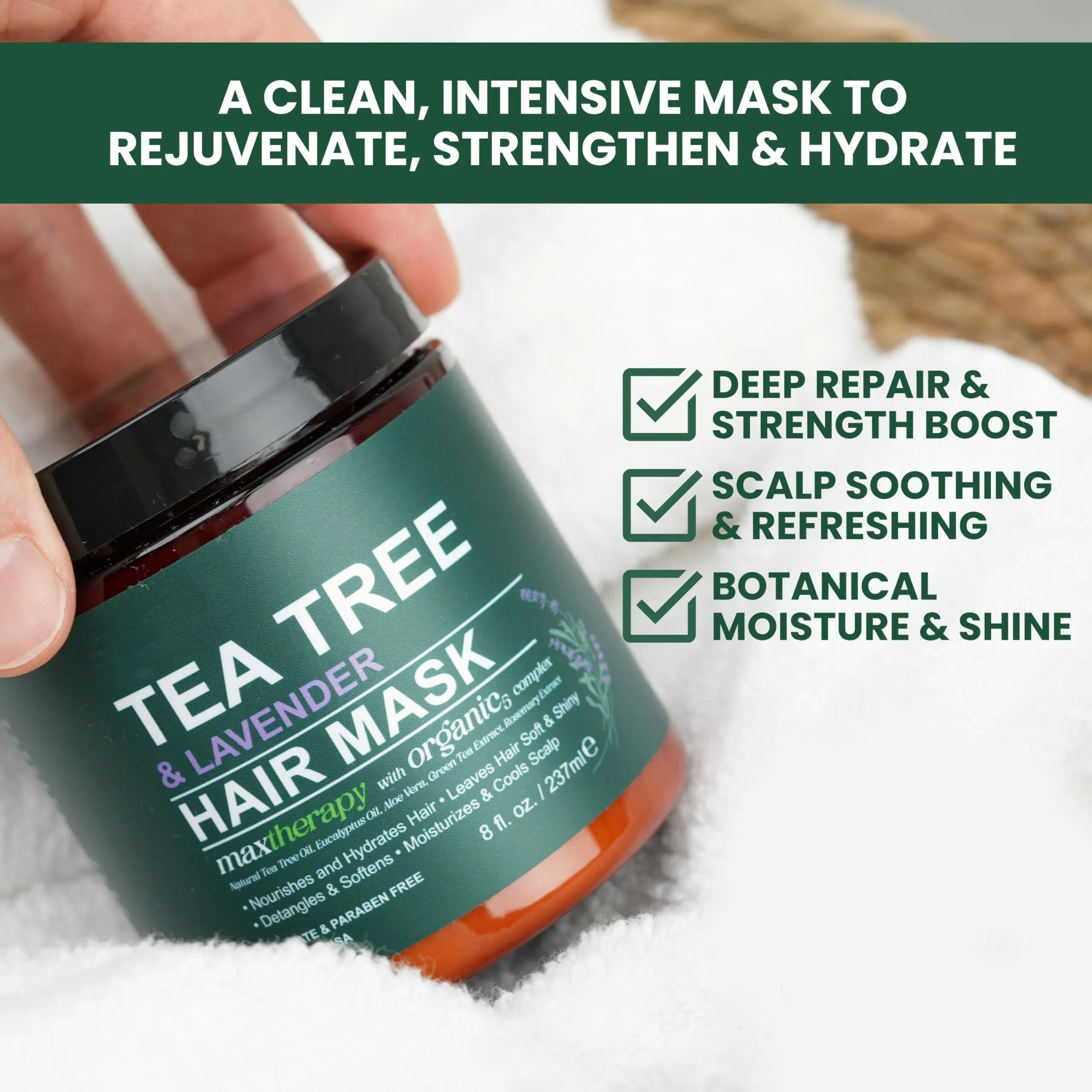 Beauty Cosmetics Hydrating Deep Conditioner Dry Damaged Hair Tea Tree Hair Mask