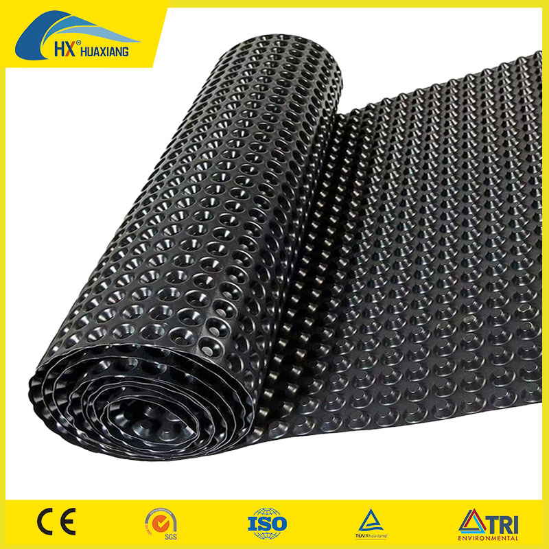 China Huaxiang Dimpled Drainage Board Sheet Hot Sale Best Price HDPE Plastic Water Impounding Waterproof for Roof Garden Drainage Board