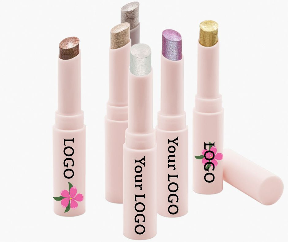 Private Label OEM Vegan Shimmer Eyeshadow Stick Cream Highlighter Custom Logo Jelly Glitter Highlighter Stick