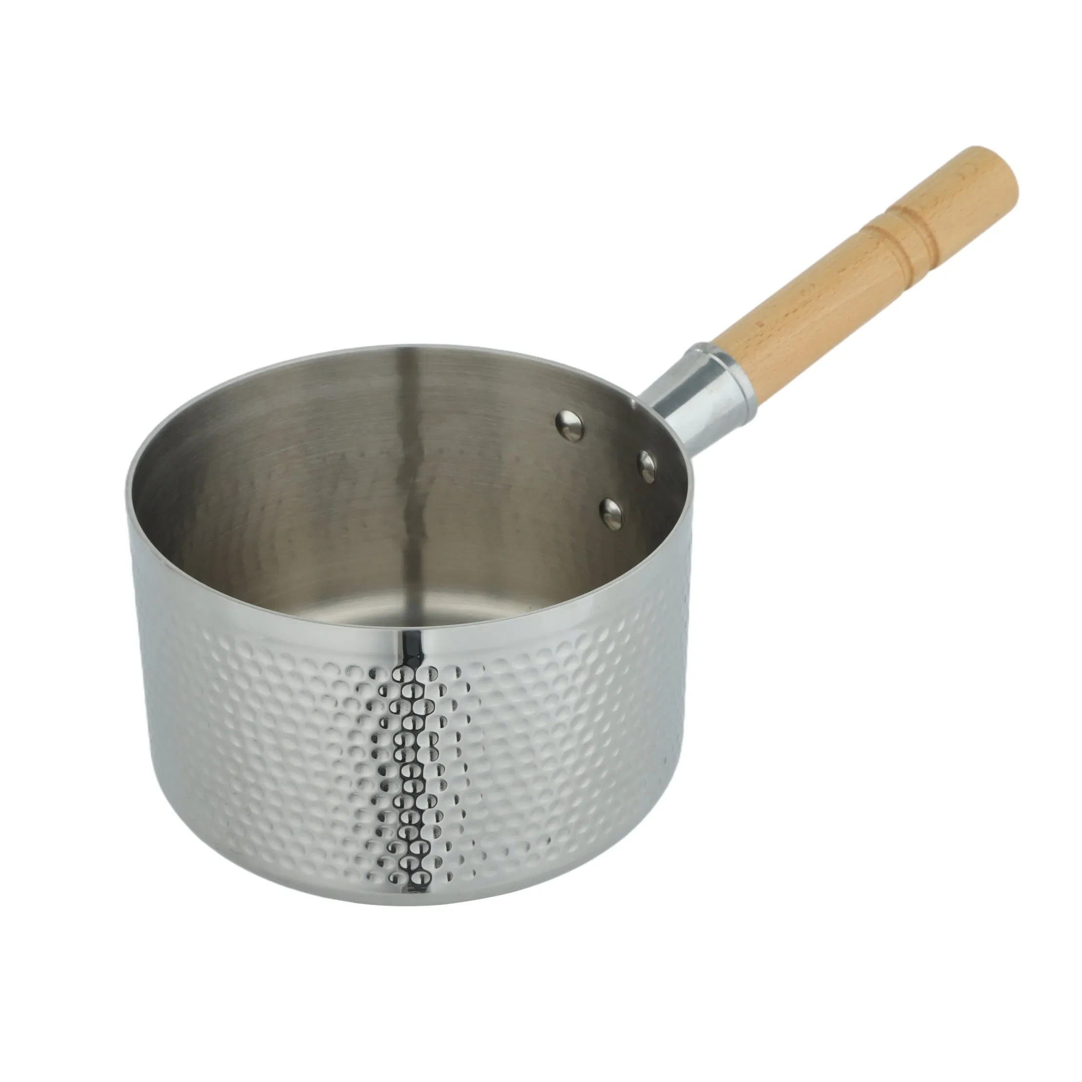 Tr-Ply Stainless Steel Cookware Set Wood Handle Saucepan