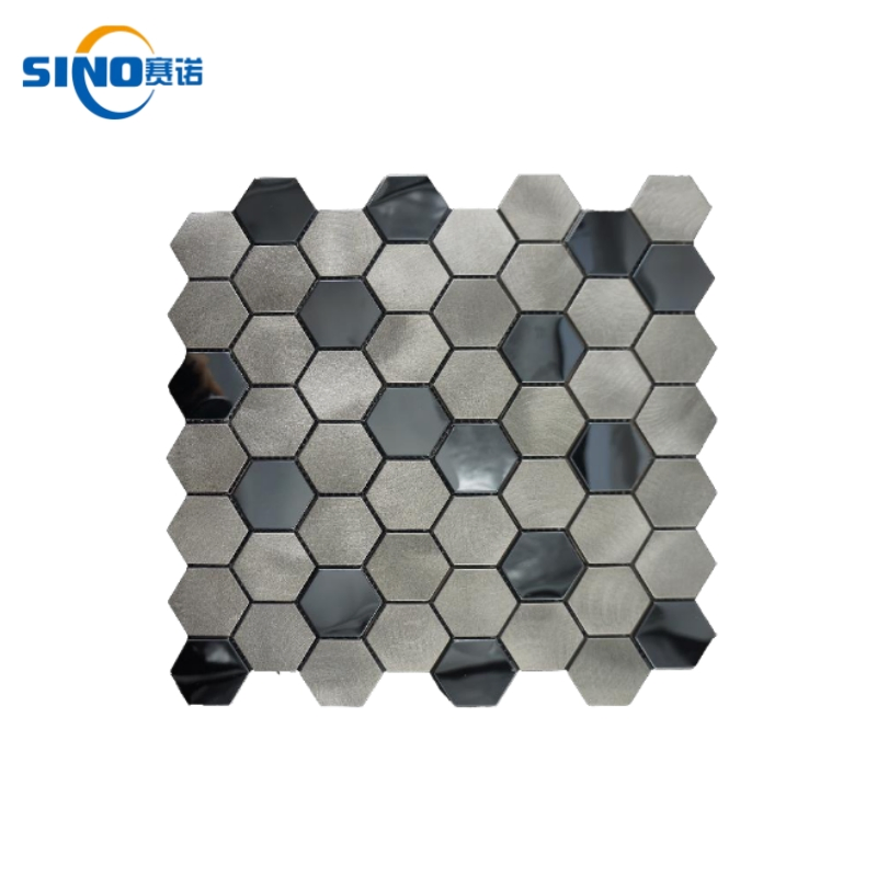 Металлическая мозаика Алюминий Шестигранник для стен и пола