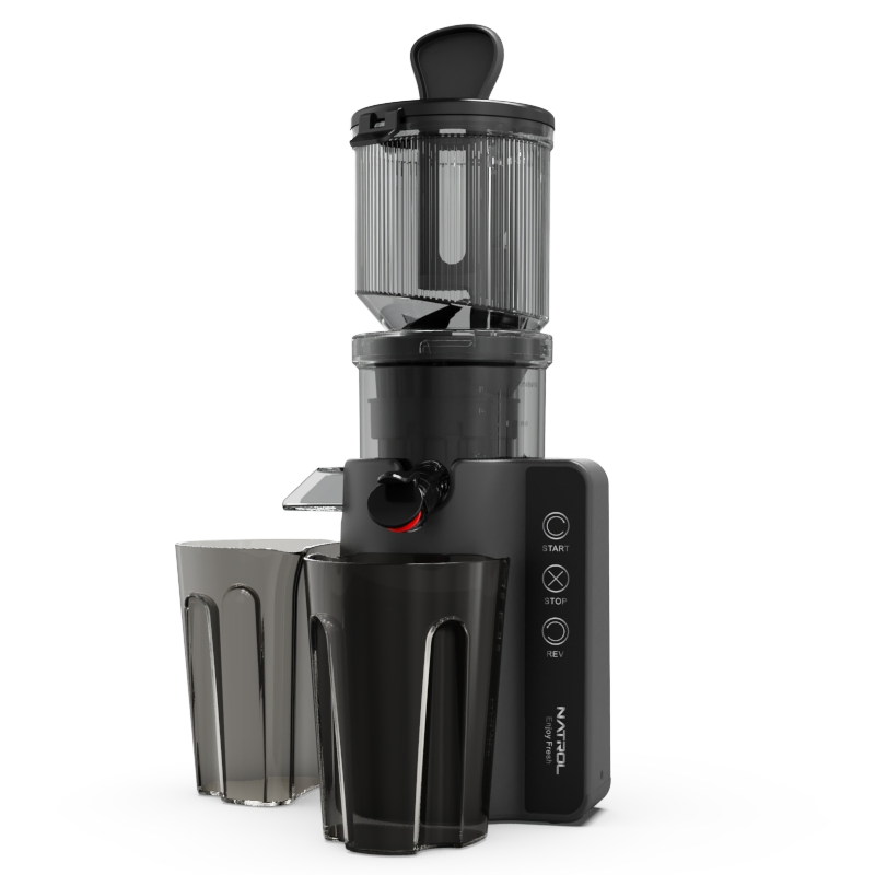 Smart Big Mouth Whole Fruit Self-Feeding Chute Cold Press Masticating Slow Juicer Extractor Hands-Free Impact Resistant BPA Free