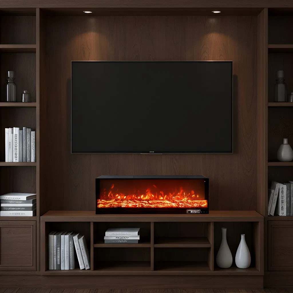 Elegant 2D Decorative Electric Fireplace for Wall Installation